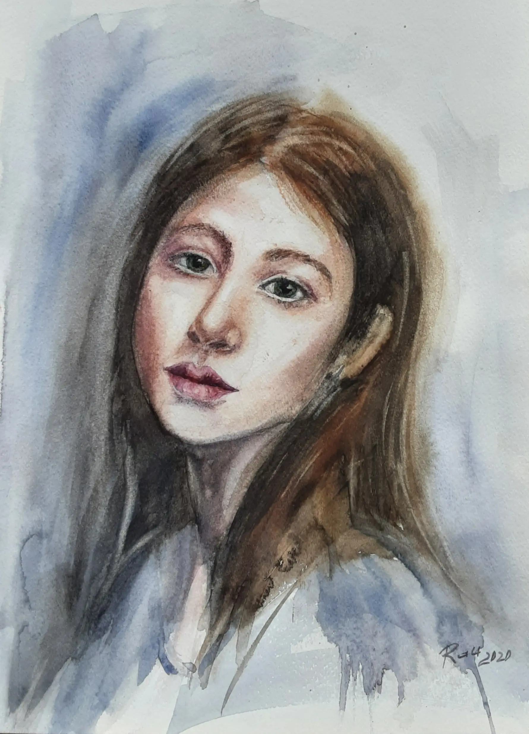 Slečna. akvarel. 30x40